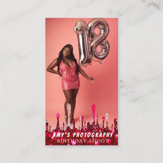 スナップ特殊モーメント誕生日写真 名刺 (正面)