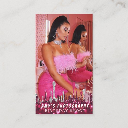 スナップ特殊モーメント誕生日写真 名刺 (正面)