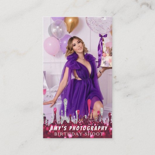 スナップ特殊モーメント誕生日写真 名刺 (正面)