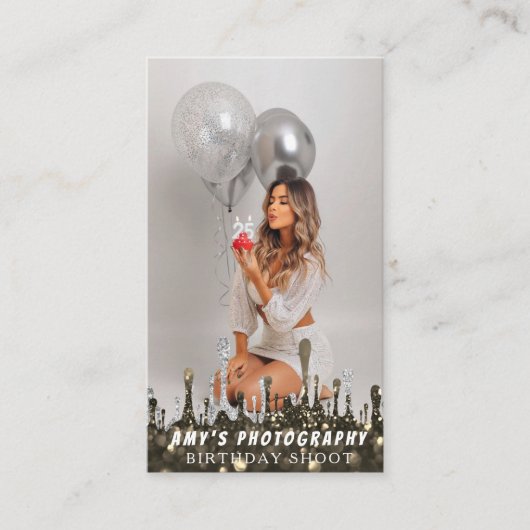 スナップ特殊モーメント誕生日写真 名刺 (正面)