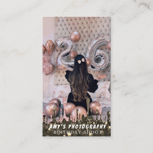 スナップ特殊モーメント誕生日写真 名刺 (正面)