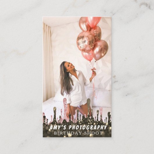 スナップ特殊モーメント誕生日写真 名刺 (正面)