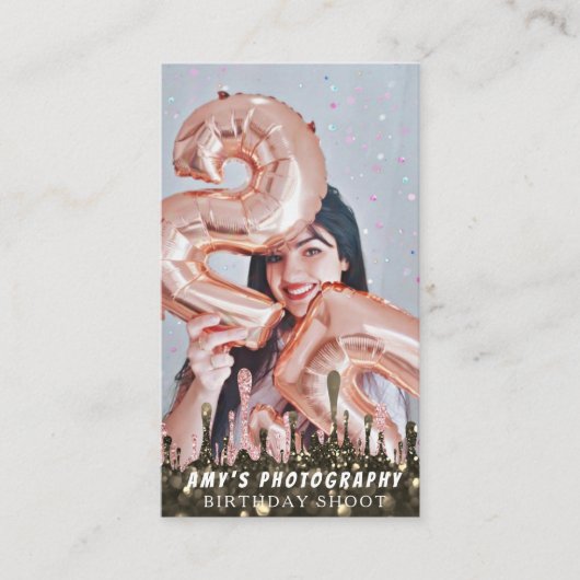 スナップ特殊モーメント誕生日写真 名刺 (正面)