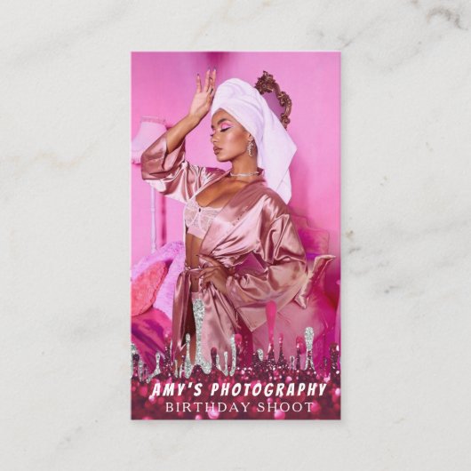 スナップ特殊モーメント誕生日写真 名刺 (正面)