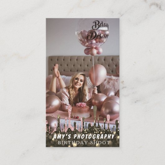 スナップ特殊モーメント誕生日写真 名刺 (正面)