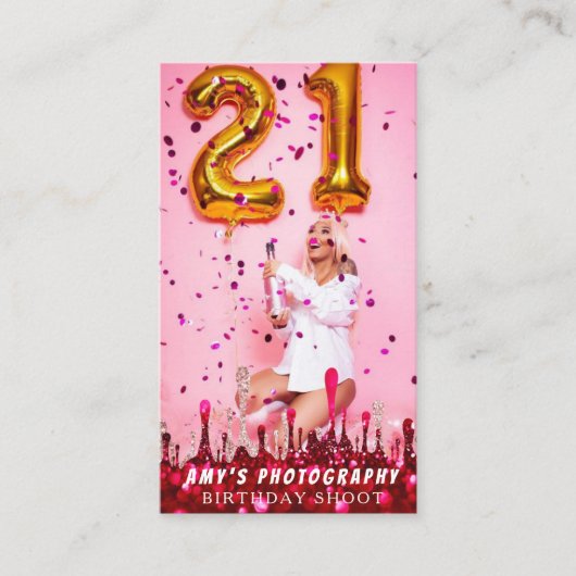 スナップ特殊モーメント誕生日写真 名刺 (正面)