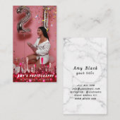 スナップ特殊モーメント誕生日写真 名刺 (正面/裏面)