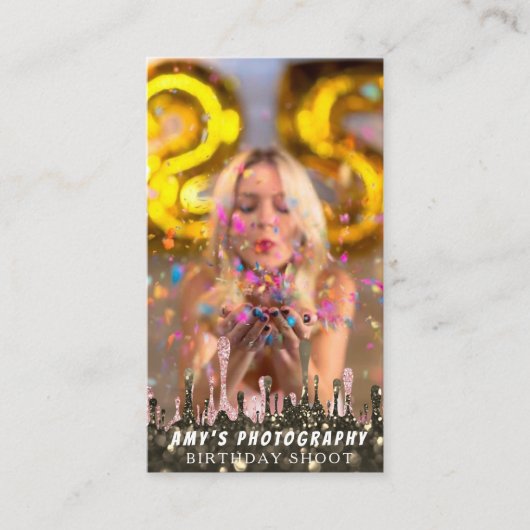 スナップ特殊モーメント誕生日写真 名刺 (正面)