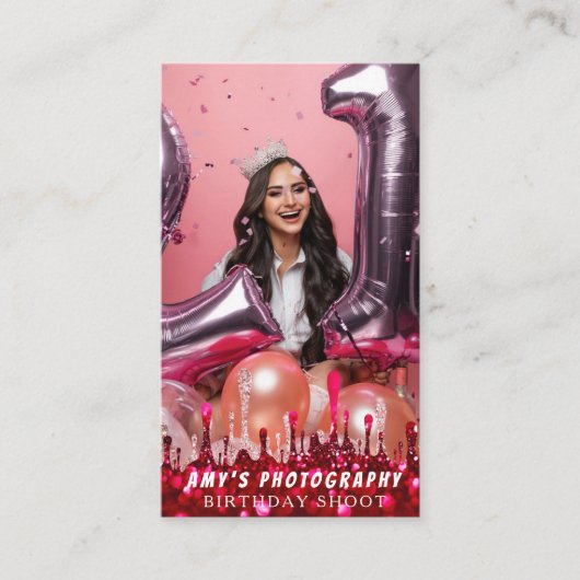 スナップ特殊モーメント誕生日写真 名刺 (正面)