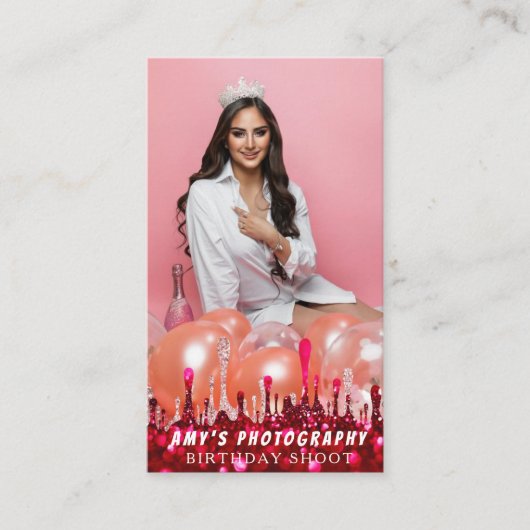 スナップ特殊モーメント誕生日写真 名刺 (正面)