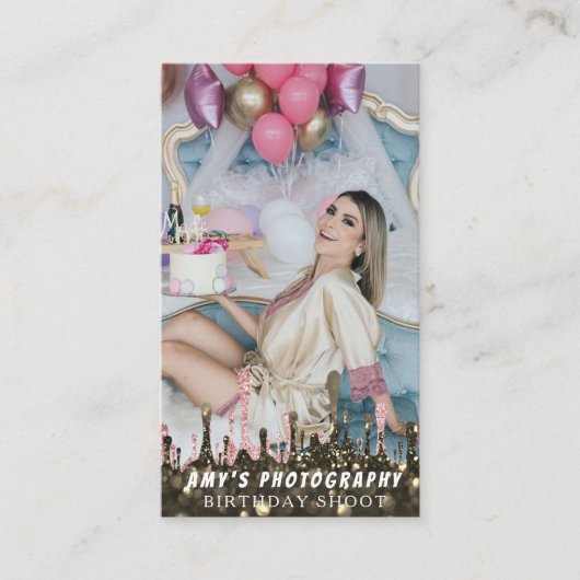 スナップ特殊モーメント誕生日写真 名刺 (正面)
