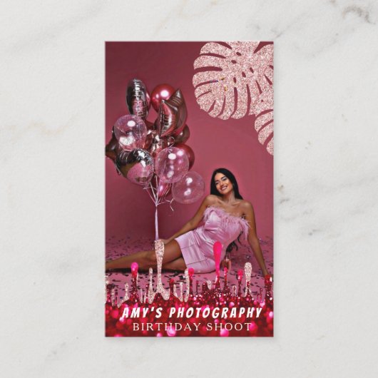 スナップ特殊モーメント誕生日写真 名刺 (正面)