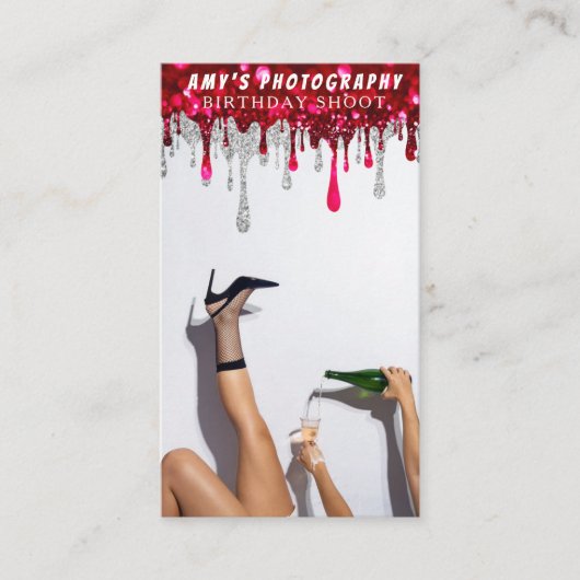 スナップ特殊モーメント誕生日写真 名刺 (正面)