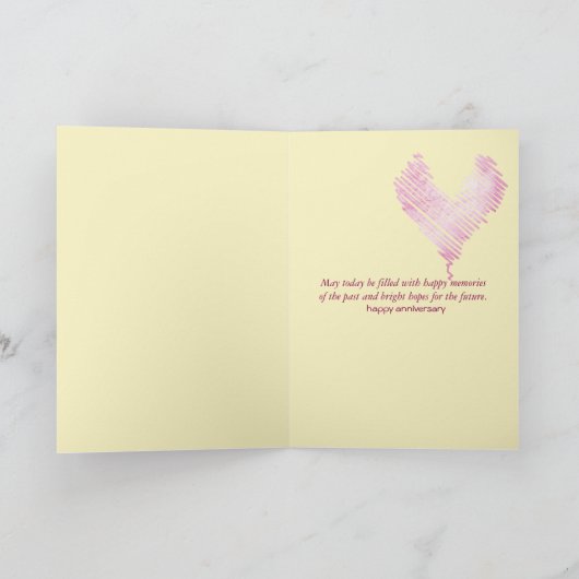 スナップ結婚ショット·フレームの記念日バラ カード (内部)