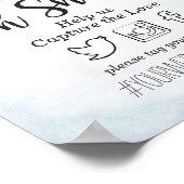 スナップ ハッシュタグ ウェディング デコール ティール & ゴールド アゲート 地質学的な模様 ポスター (角)