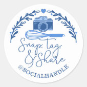スナップ、ラベル、共有ソーシャルメディアカメラ&ベーカリーウィスク ラウンドシール (正面)