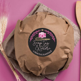 スナップ、ラベル、共有ソーシャルメディアカメラ&ベーカリーウィスク ラウンドシール