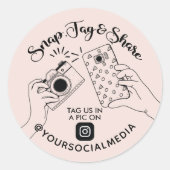 スナップ、ラベル、共有InstagramソーシャルメディアクラシックRo ラウンドシール (正面)