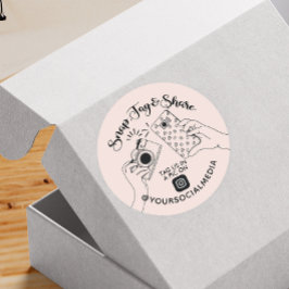 スナップ、ラベル、共有InstagramソーシャルメディアクラシックRo ラウンドシール