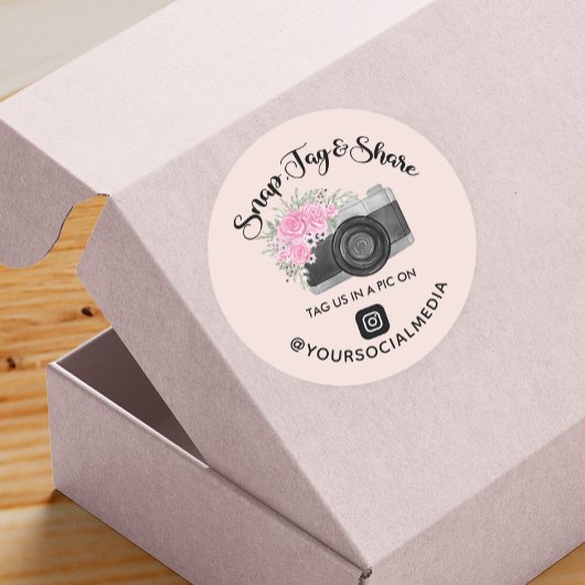 スナップ、ラベル、共有Instagramソーシャルメディア ラウンドシール