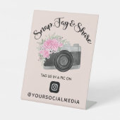 スナップ、ラベル、共有Instagramソーシャルメディア 台座サイン (正面)