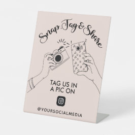 スナップ、ラベル、共有Instagramソーシャルメディア 台座サイン