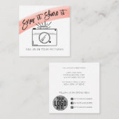 スナップIt共有Itカメラ水の色ソーシャルメディア スクエア名刺 (正面/裏面)