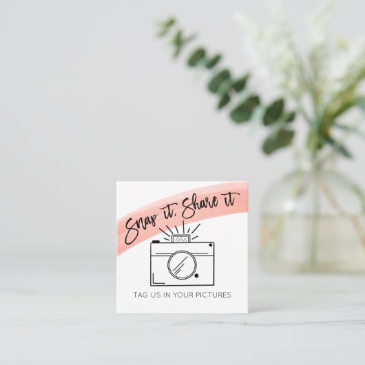 スナップIt共有Itカメラ水の色ソーシャルメディア スクエア名刺 (スタンド正面)