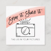 スナップIt共有Itカメラ水の色ソーシャルメディア スクエア名刺 (正面)