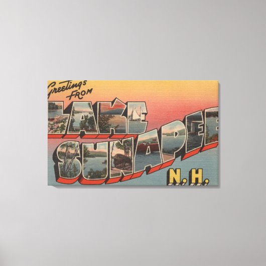 スナピー湖，ニューハンプシャー州 – ラージレター キャンバスプリント (正面)