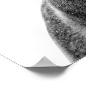 スナリンググリズリーベア白黒 モダン ポスター (角)