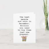 スナーキーおもしろいクリスマス12月誕生日 カード (正面)