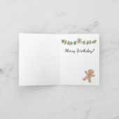 スナーキーおもしろいクリスマス12月誕生日 カード (内部)