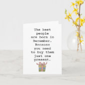 スナーキーおもしろいクリスマス12月誕生日 カード (黄色い花)