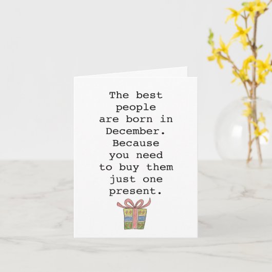 スナーキーおもしろいクリスマス12月誕生日 カード (黄色い花)