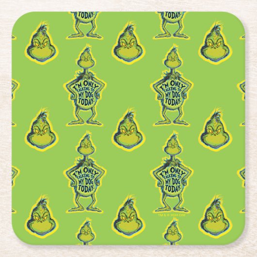 スナーキーグインチ |私おもしろいは私の犬とだけ話している スクエアペーパーコースター (正面)