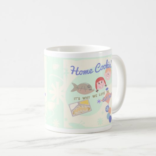 スナーキーホーム料理ことわざレトロキッズコーヒーマグ コーヒーマグカップ (正面右)