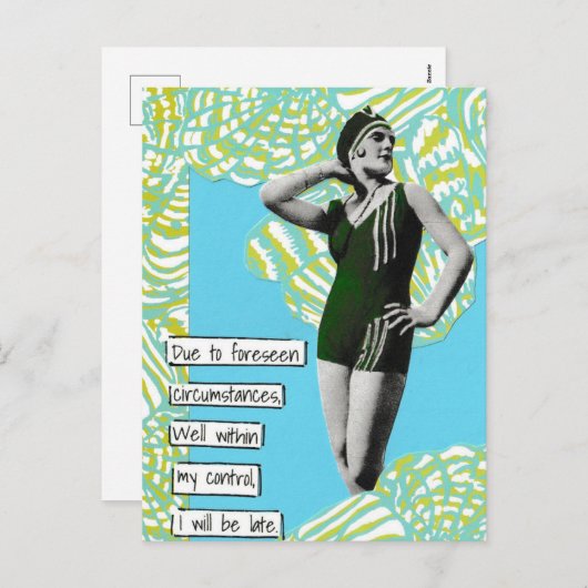 スナーキー休暇はがき私は遅れる シーズンポストカード (正面/裏面)