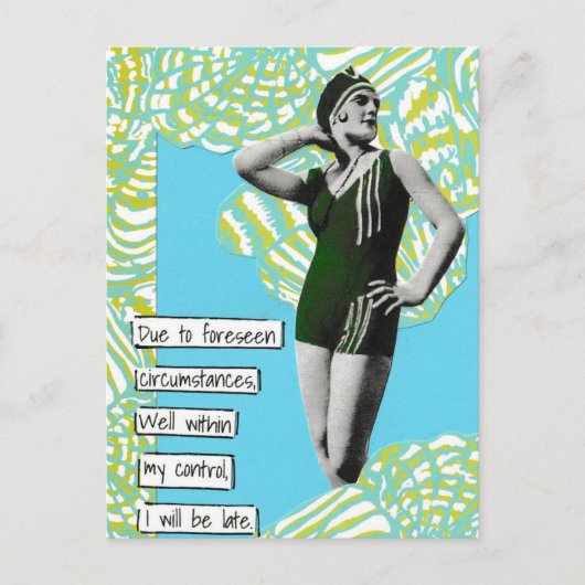 スナーキー休暇はがき私は遅れる シーズンポストカード (正面)
