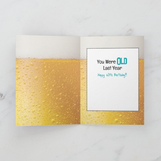 スナーキー皮肉60誕生日民族男の漫画 カード (内部)