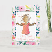 スナーキー第40期女性漫画サッシー誕生日カード カード (正面)