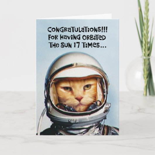 スナーキー17番目の誕生日おめでとうカード カード (正面)