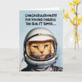 スナーキー17番目の誕生日おめでとうカード カード (黄色い花)