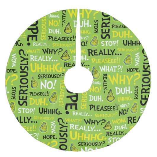 スナーキー・グリンチ |グリンチのスナーキーな句のパターン ブラッシュドポリエステルツリースカート (正面)