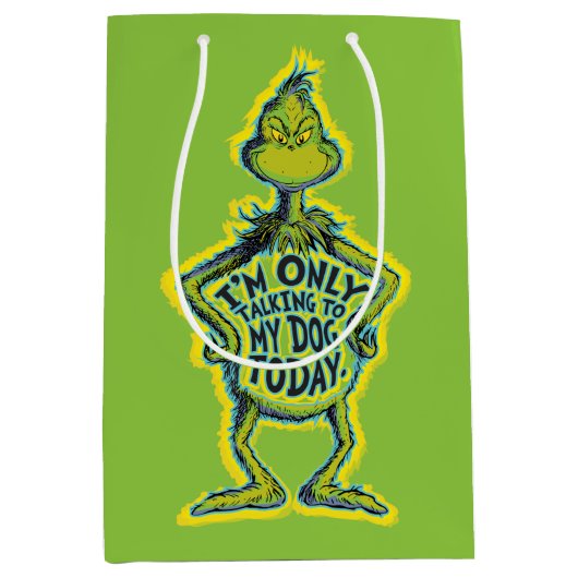 スナーキー・グリンチ |私おもしろいは犬としか話していません ミディアムペーパーバッグ (正面)