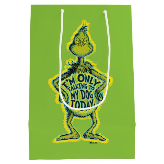 スナーキー・グリンチ |私おもしろいは犬としか話していません ミディアムペーパーバッグ (裏面)