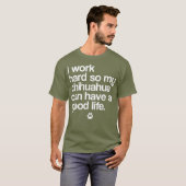 スナーキーChihuahua救助犬の母パピおもしろいー Tシャツ (正面フル)