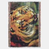 スナーリングタイガー芸術的ポートレート スローブランケット (正面縦)