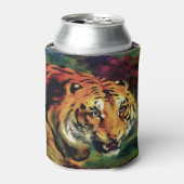 スナーリングタイガー芸術的ポートレート 缶クーラー (缶正面)