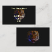 スナーリングベンガルタイガー大きな猫ワイルドライフアート 名刺 (正面/裏面)